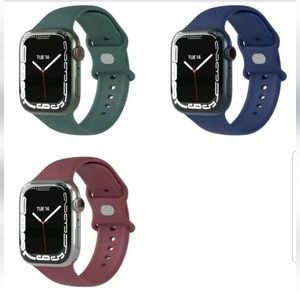 Silicone Apple Watch Strap Set of 4 For Series 6, 5, 4, 3, 2, 1 Women, Men New!